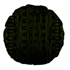 Army Green Color Batik Large 18  Premium Flano Round Cushions