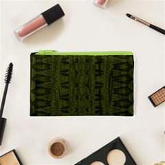 Army Green Color Batik Cosmetic Bag (XS)