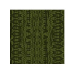 Army Green Color Batik Small Satin Scarf (square) by SpinnyChairDesigns