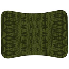 Army Green Color Batik Velour Seat Head Rest Cushion by SpinnyChairDesigns