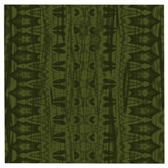 Army Green Color Batik Wooden Puzzle Square by SpinnyChairDesigns