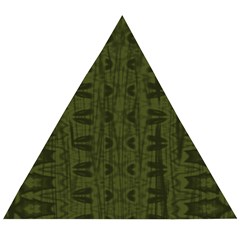 Army Green Color Batik Wooden Puzzle Triangle