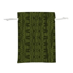 Army Green Color Batik Lightweight Drawstring Pouch (S)