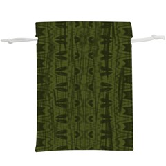 Army Green Color Batik  Lightweight Drawstring Pouch (XL)