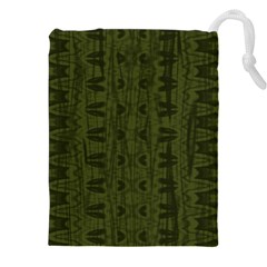 Army Green Color Batik Drawstring Pouch (5XL)