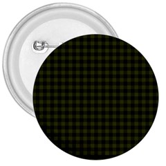 Army Green Black Buffalo Plaid 3  Buttons by SpinnyChairDesigns