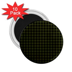 Army Green Black Buffalo Plaid 2 25  Magnets (10 Pack)  by SpinnyChairDesigns