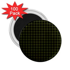 Army Green Black Buffalo Plaid 2 25  Magnets (100 Pack)  by SpinnyChairDesigns