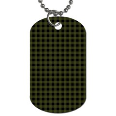 Army Green Black Buffalo Plaid Dog Tag (one Side) by SpinnyChairDesigns