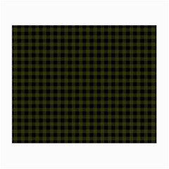 Army Green Black Buffalo Plaid Small Glasses Cloth (2 Sides) by SpinnyChairDesigns