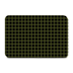 Army Green Black Buffalo Plaid Plate Mats by SpinnyChairDesigns