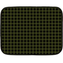 Army Green Black Buffalo Plaid Double Sided Fleece Blanket (mini)  by SpinnyChairDesigns