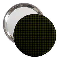 Army Green Black Buffalo Plaid 3  Handbag Mirrors by SpinnyChairDesigns