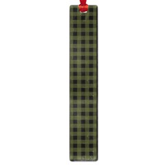 Army Green Black Buffalo Plaid Large Book Marks by SpinnyChairDesigns