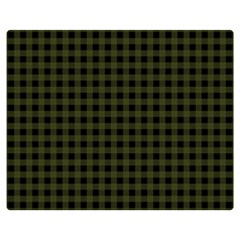 Army Green Black Buffalo Plaid Double Sided Flano Blanket (medium)  by SpinnyChairDesigns