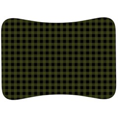 Army Green Black Buffalo Plaid Velour Seat Head Rest Cushion by SpinnyChairDesigns