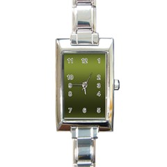 Army Green Gradient Color Rectangle Italian Charm Watch by SpinnyChairDesigns