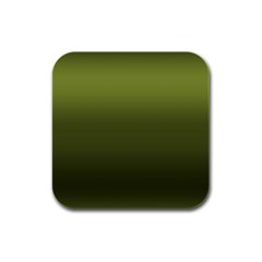 Army Green Gradient Color Rubber Square Coaster (4 Pack)  by SpinnyChairDesigns