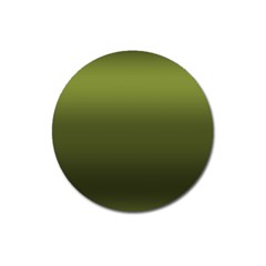 Army Green Gradient Color Magnet 3  (round) by SpinnyChairDesigns