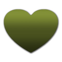 Army Green Gradient Color Heart Mousepads by SpinnyChairDesigns