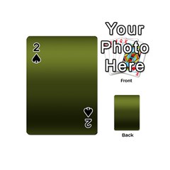 Army Green Gradient Color Playing Cards 54 Designs (mini) by SpinnyChairDesigns