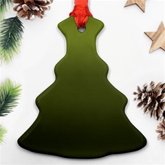 Army Green Gradient Color Christmas Tree Ornament (two Sides) by SpinnyChairDesigns