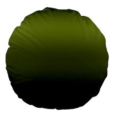 Army Green Gradient Color Large 18  Premium Flano Round Cushions by SpinnyChairDesigns