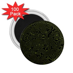 Army Green And Black Stripe Camo 2 25  Magnets (100 Pack)  by SpinnyChairDesigns