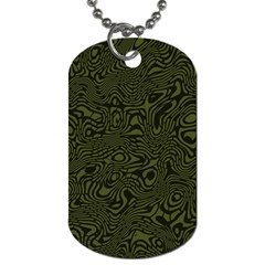 Army Green And Black Stripe Camo Dog Tag (one Side) by SpinnyChairDesigns