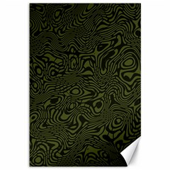 Army Green And Black Stripe Camo Canvas 12  X 18  by SpinnyChairDesigns