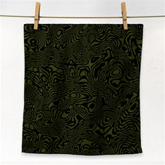 Army Green And Black Stripe Camo Face Towel by SpinnyChairDesigns