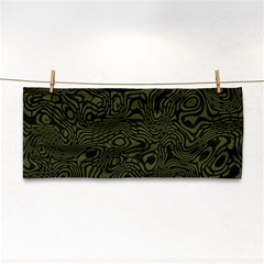 Army Green And Black Stripe Camo Hand Towel by SpinnyChairDesigns