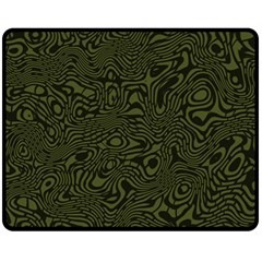 Army Green And Black Stripe Camo Fleece Blanket (medium)  by SpinnyChairDesigns