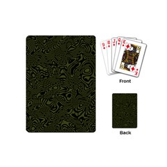 Army Green And Black Stripe Camo Playing Cards Single Design (mini) by SpinnyChairDesigns