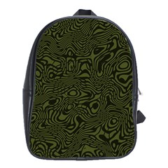 Army Green And Black Stripe Camo School Bag (xl) by SpinnyChairDesigns