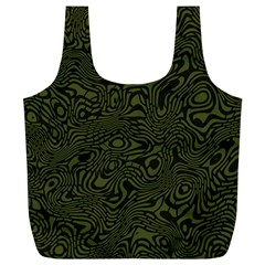 Army Green And Black Stripe Camo Full Print Recycle Bag (xl) by SpinnyChairDesigns