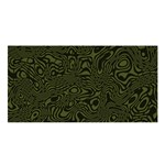 Army Green and Black Stripe Camo Satin Shawl Front