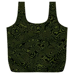 Army Green And Black Stripe Camo Full Print Recycle Bag (xxxl) by SpinnyChairDesigns