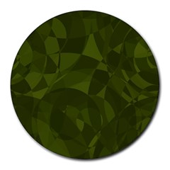 Army Green Color Pattern Round Mousepads by SpinnyChairDesigns