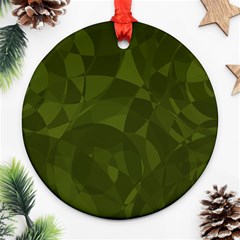 Army Green Color Pattern Ornament (round) by SpinnyChairDesigns