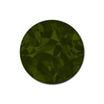 Army Green Color Pattern Rubber Coaster (Round)  Front