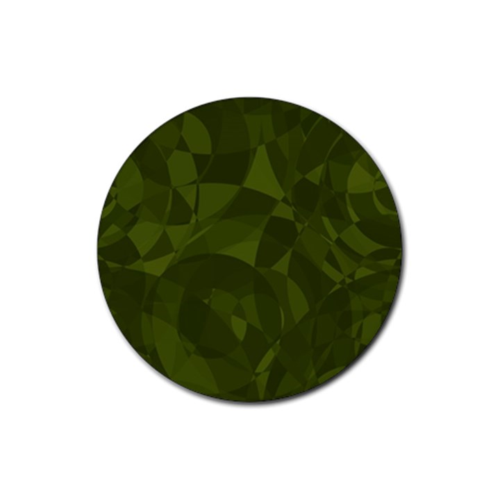 Army Green Color Pattern Rubber Coaster (Round) 