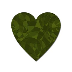 Army Green Color Pattern Heart Magnet by SpinnyChairDesigns