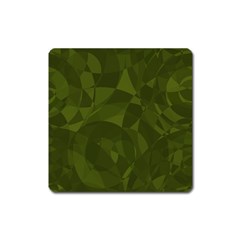 Army Green Color Pattern Square Magnet by SpinnyChairDesigns