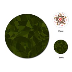 Army Green Color Pattern Playing Cards Single Design (round) by SpinnyChairDesigns