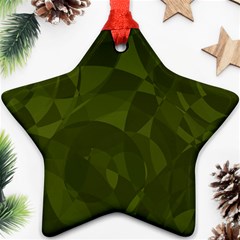 Army Green Color Pattern Star Ornament (two Sides) by SpinnyChairDesigns