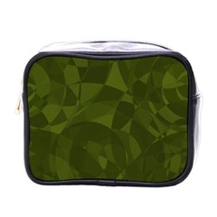 Army Green Color Pattern Mini Toiletries Bag (one Side) by SpinnyChairDesigns