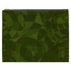 Army Green Color Pattern Cosmetic Bag (xxxl) by SpinnyChairDesigns