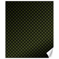 Army Green And Black Plaid Canvas 20  X 24  by SpinnyChairDesigns