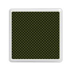 Army Green And Black Plaid Memory Card Reader (square) by SpinnyChairDesigns